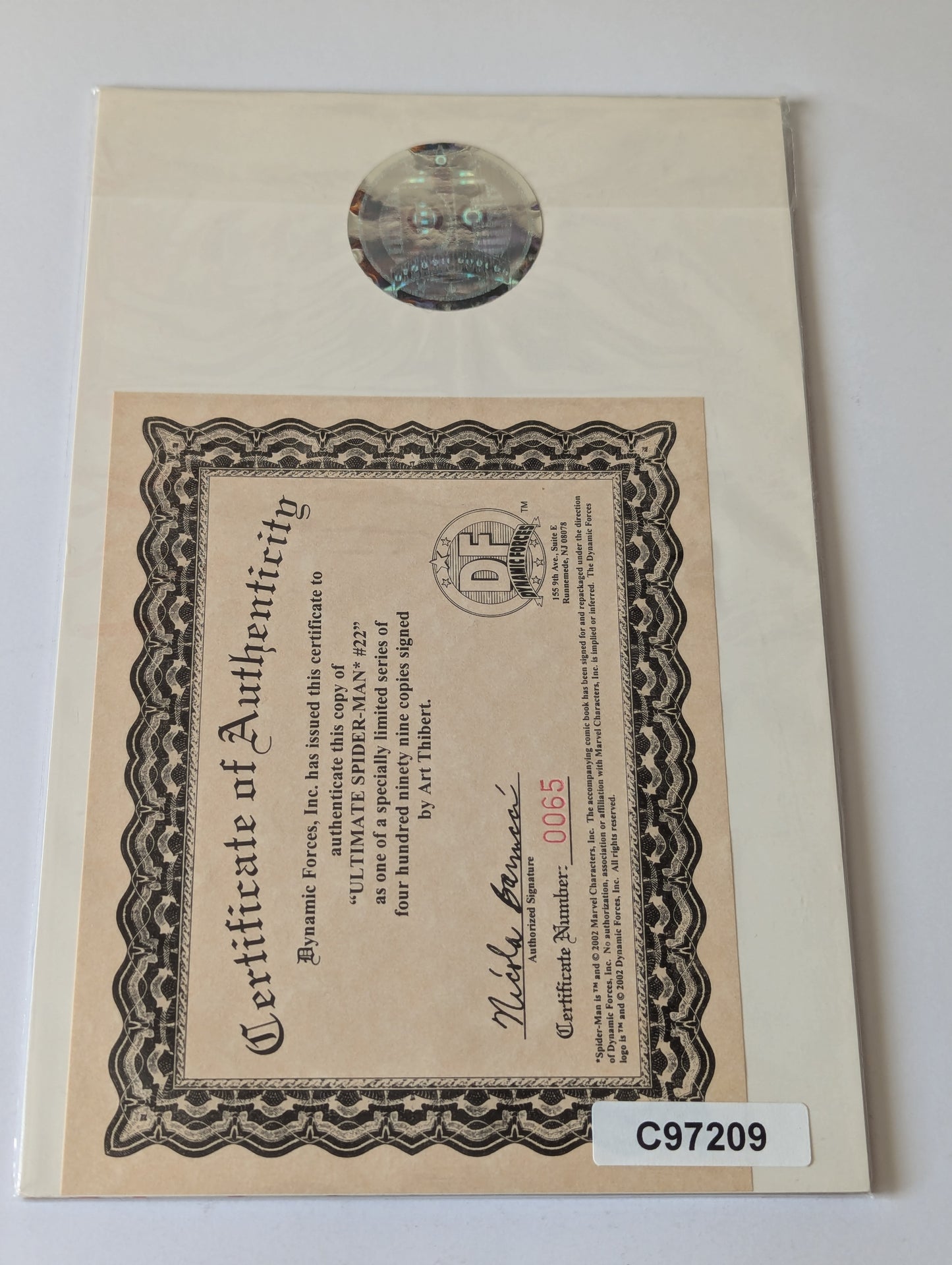 Ultimate Spider-Man #22 - Signed Art Thilbert