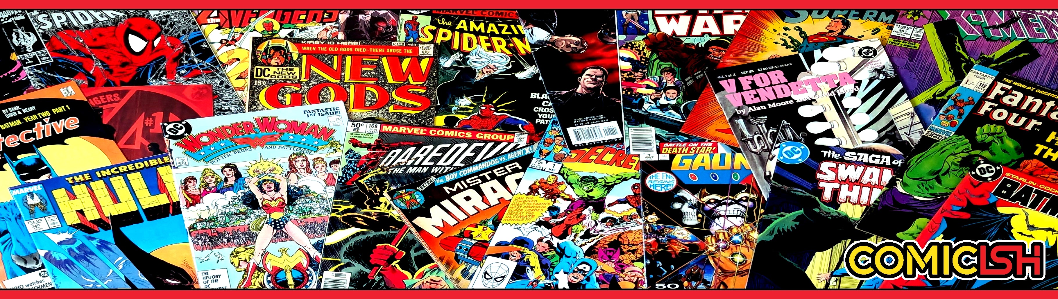 Comicicsh banner a comic book store in the UK selling comic books online