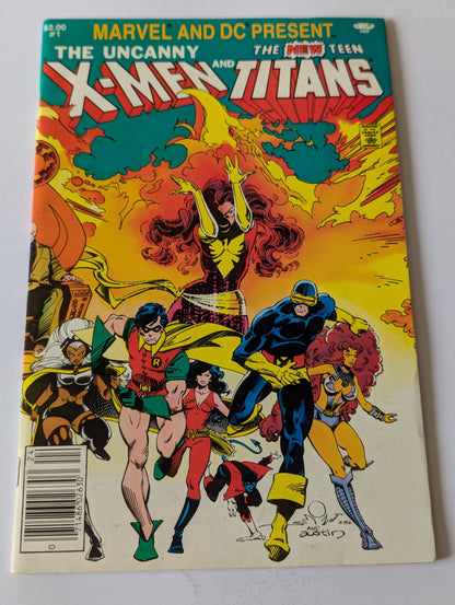 Uncanny X-Men and The New Teen Titans #1 Marvel and DC Present Comic Book