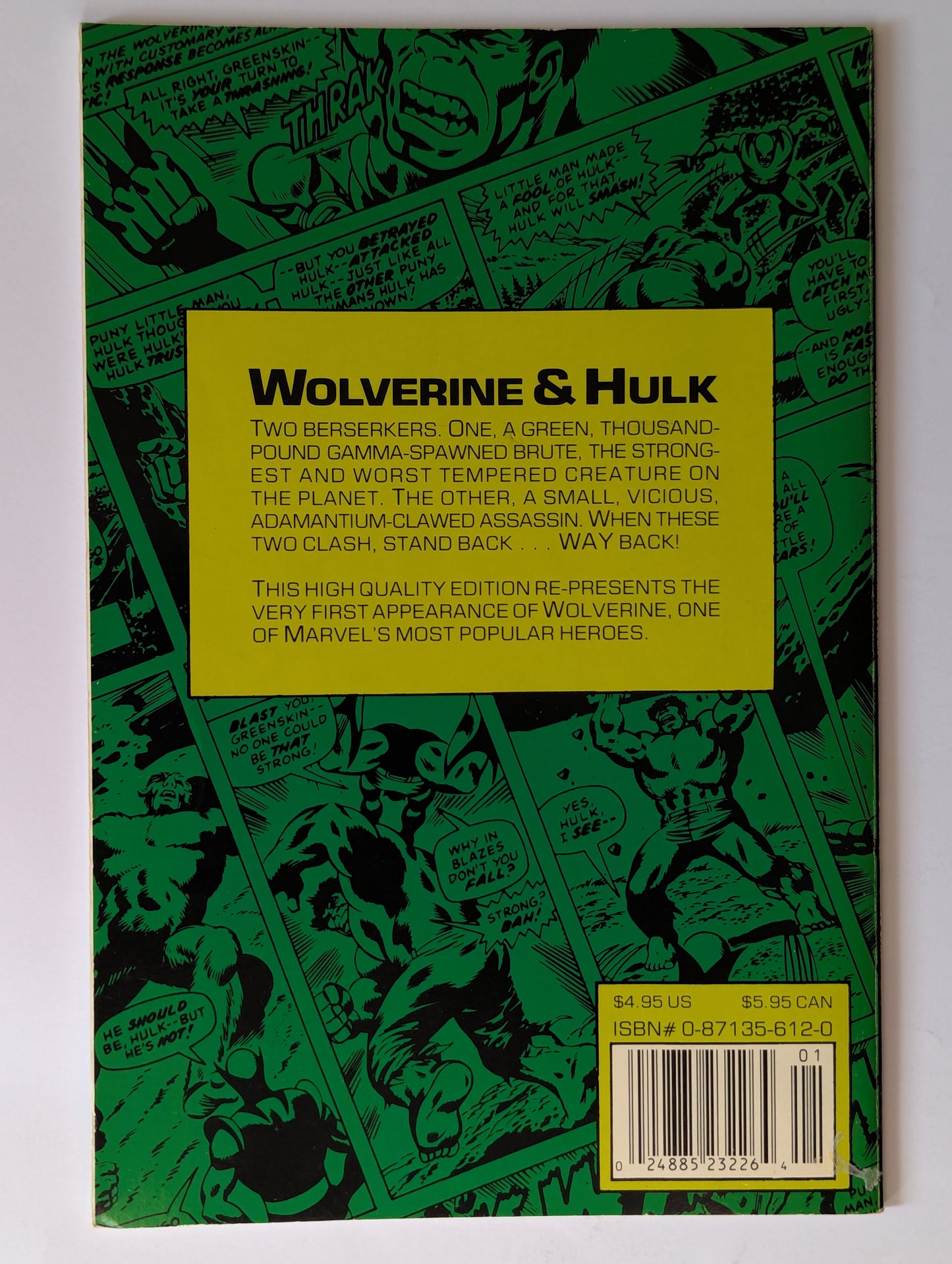 Wolverine Battles the Incredible Hulk