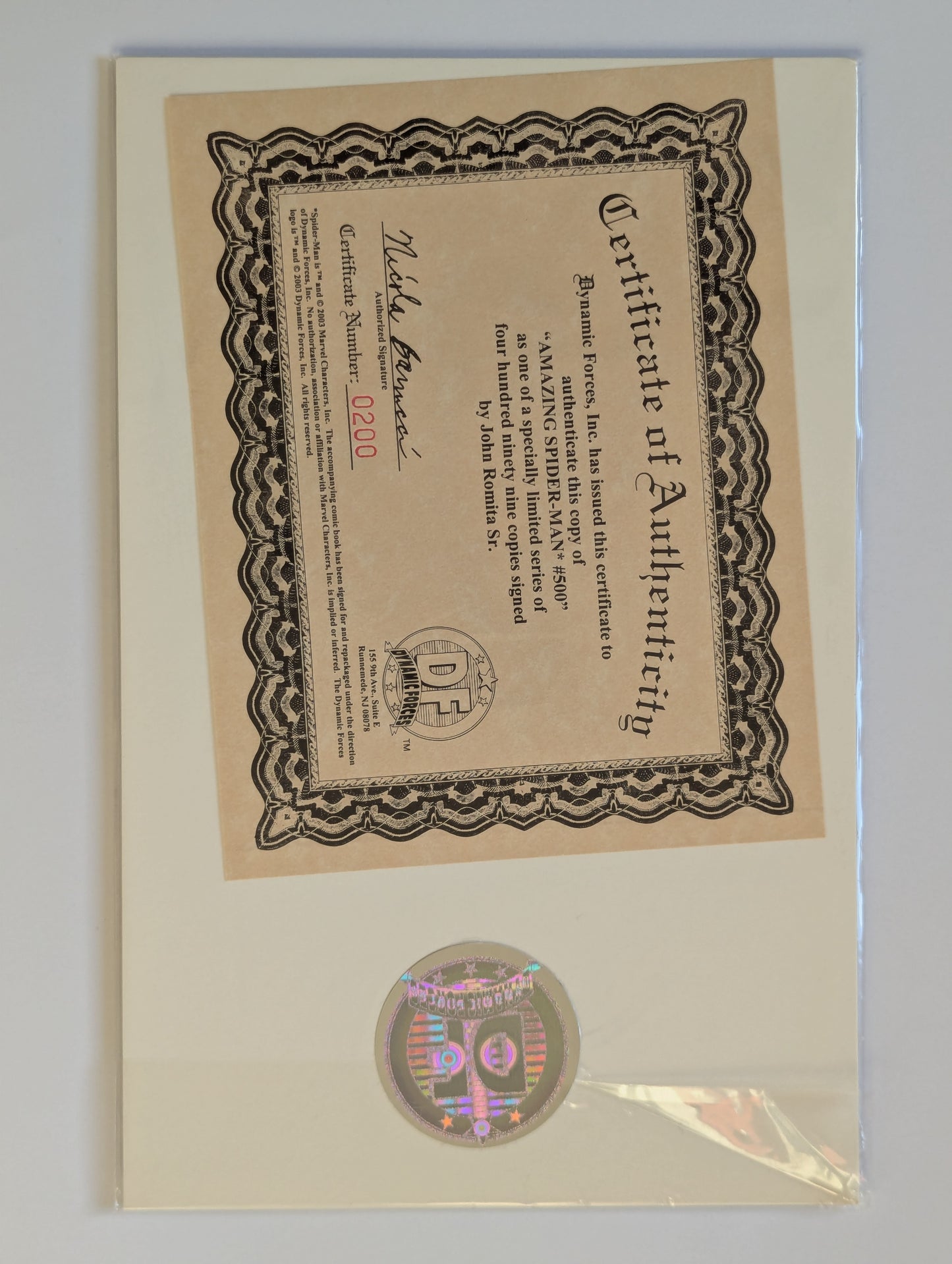 Amazing Spider-Man #500 - Signed John Romita Sr.