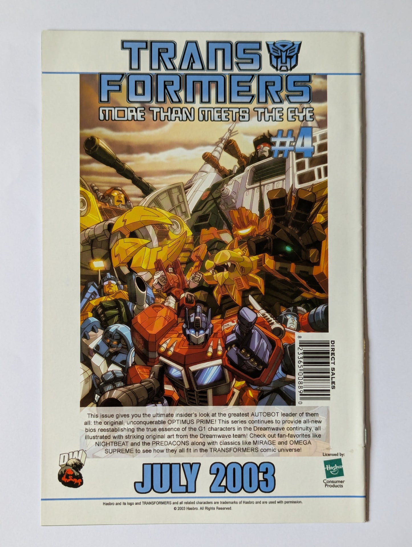 Transformers: Generation 1 #2 (2003 Series)