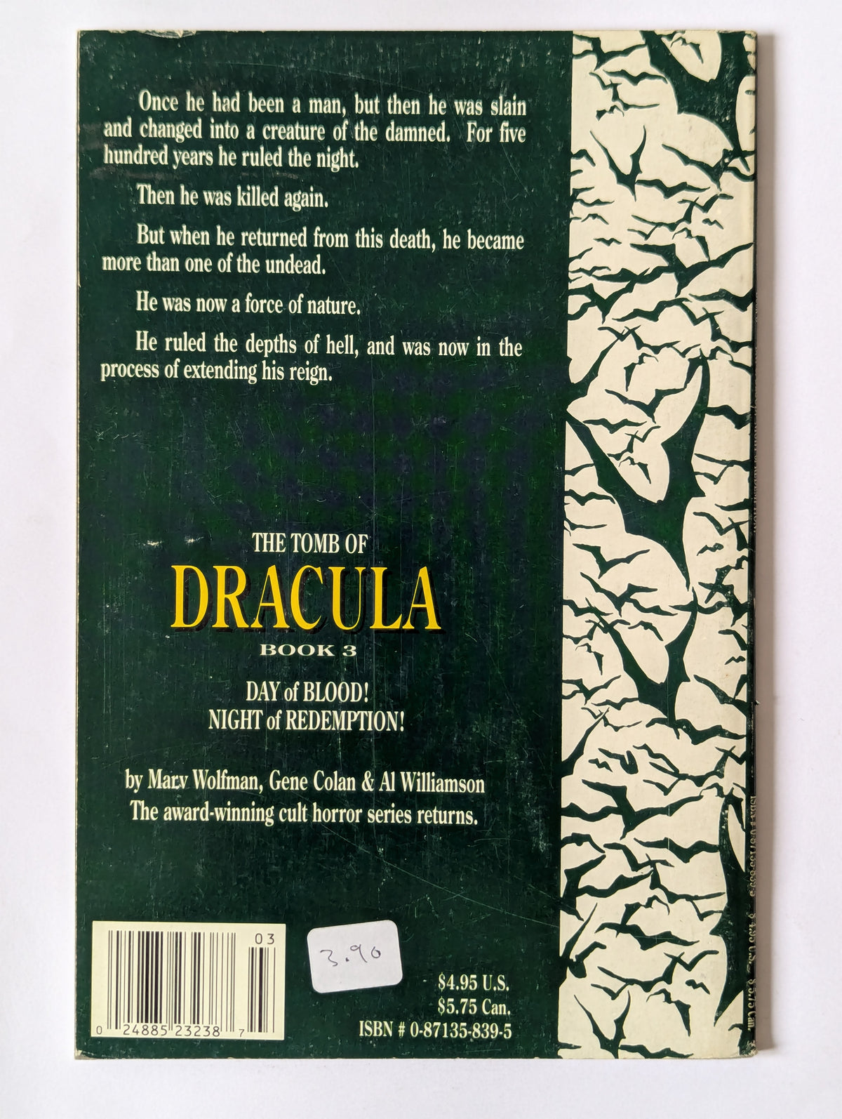Tomb of Dracula: Day of Blood! Night of Redemption! #3 (1991 Limited Series)