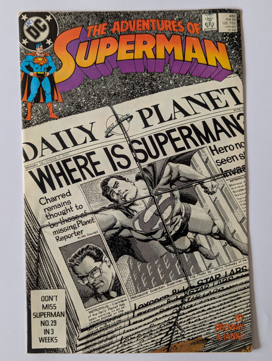 Adventures of Superman #451 DC Comic Book