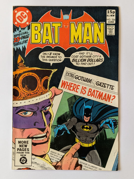 Batman #336 DC Comic Book