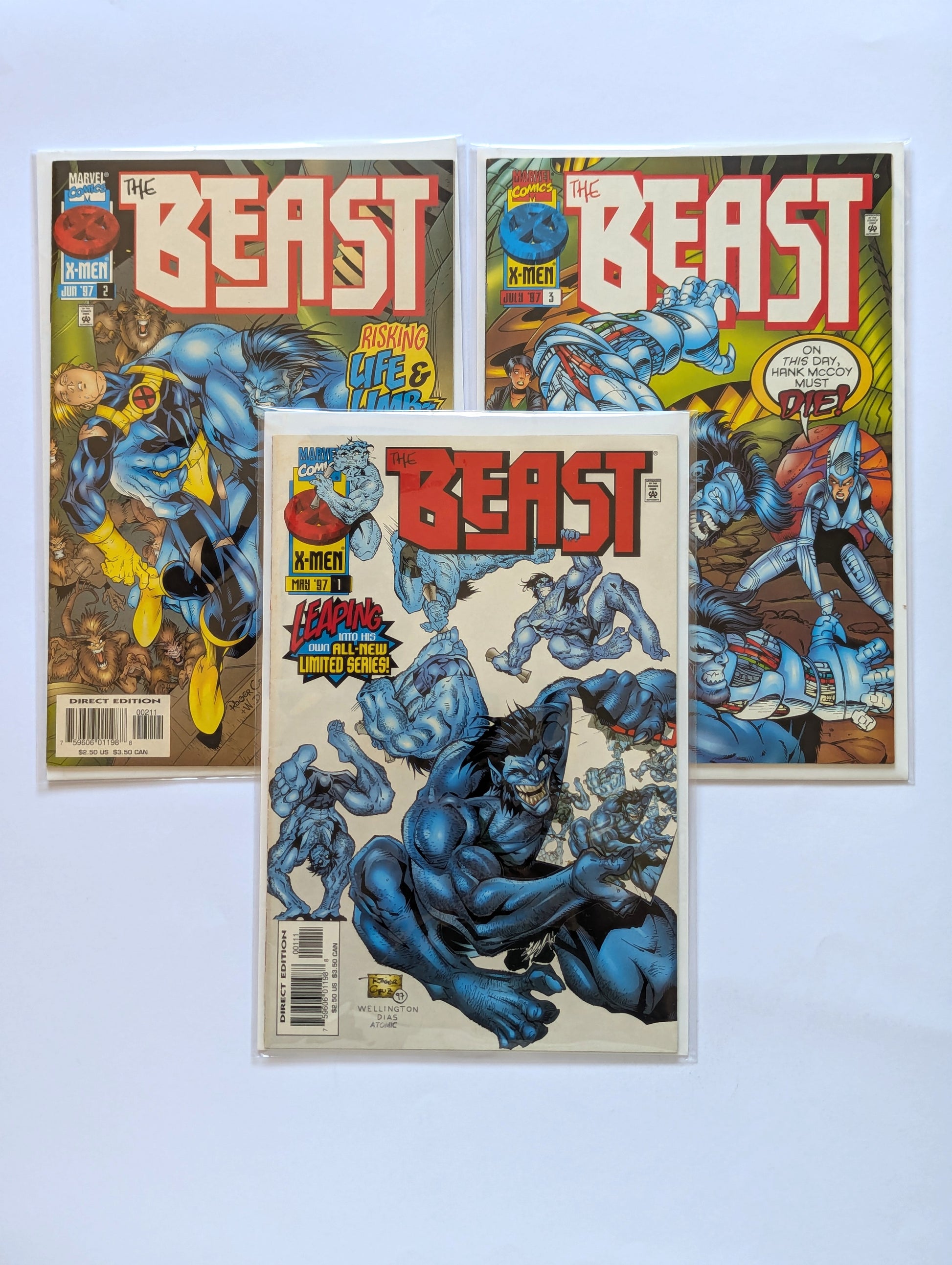Beast #1-3 Limited Series Marvel Comic Book Set