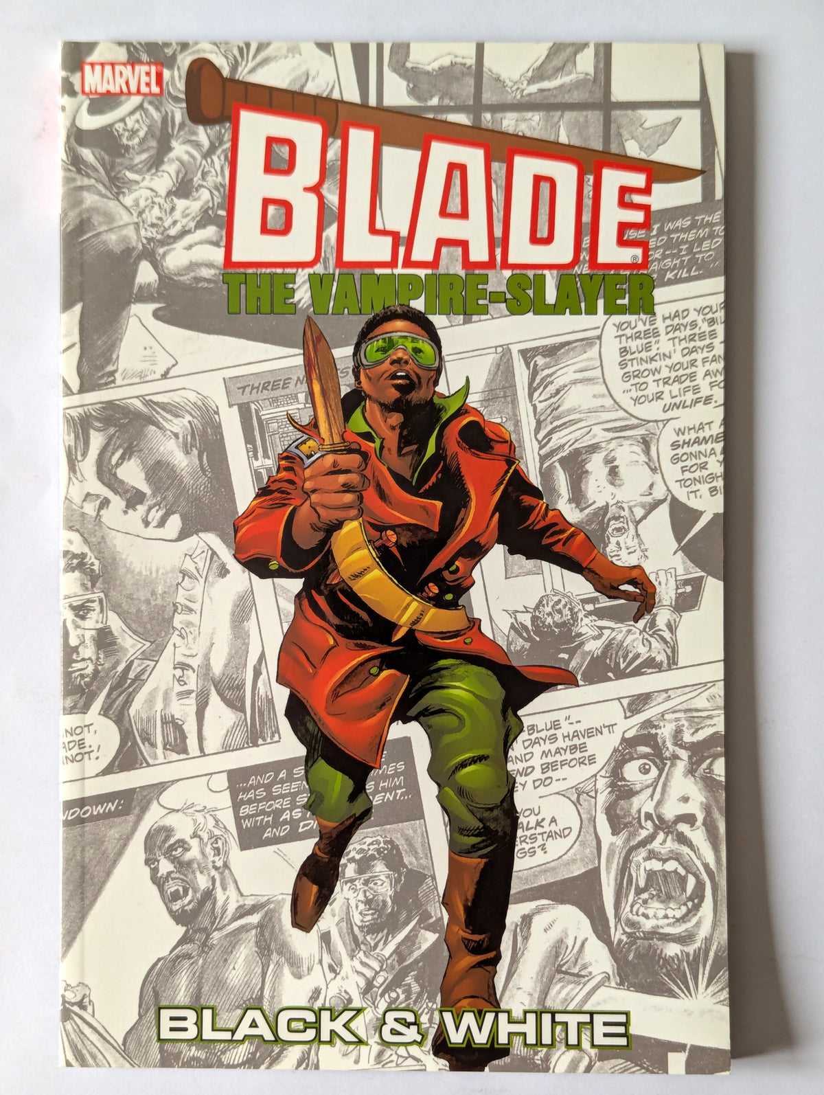 Blade Black & White Marvel Comic Book