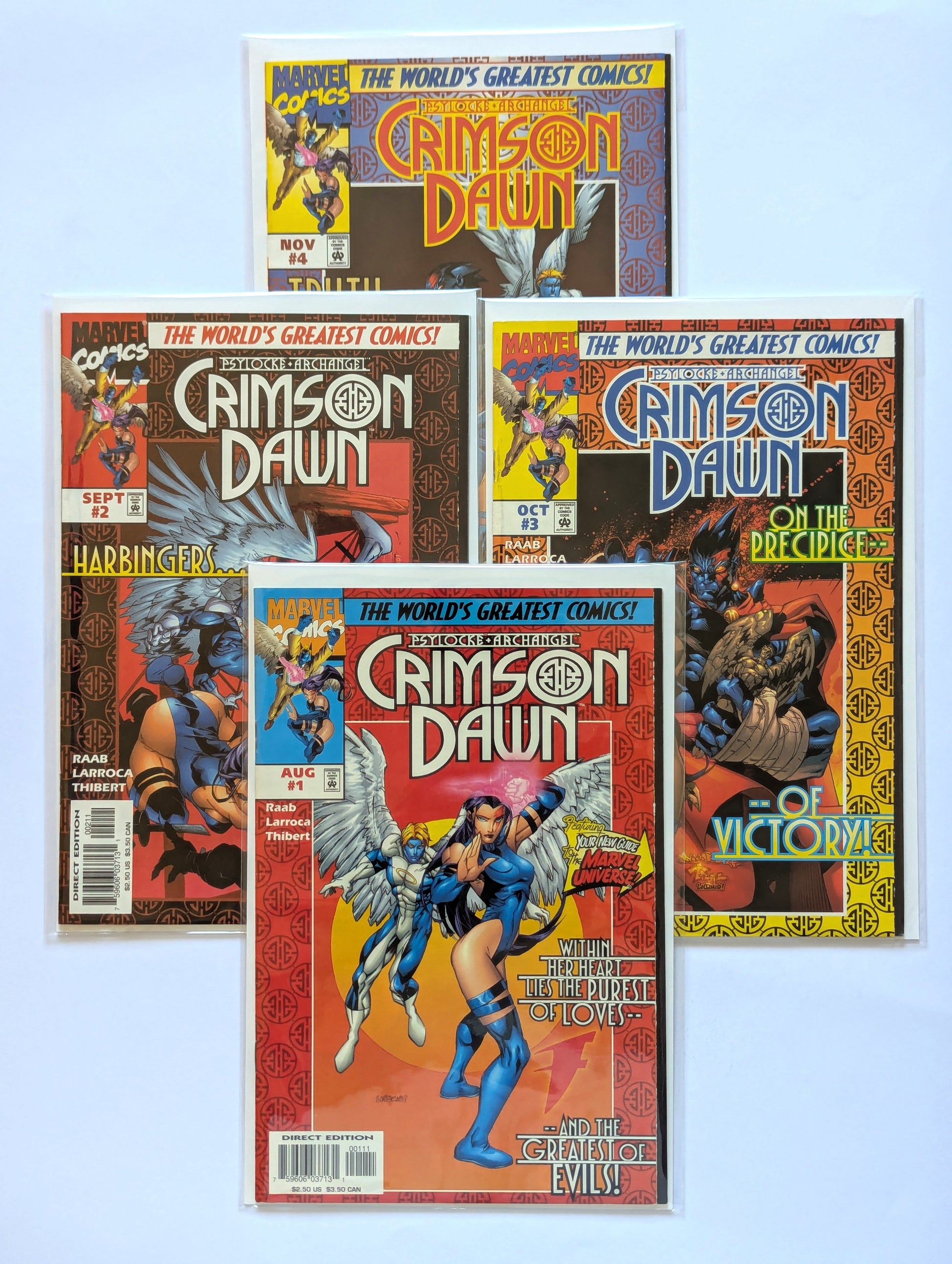 Psylocke and Archangel Crimson Dawn #1-4 Limited Series Marvel Comic Book Set