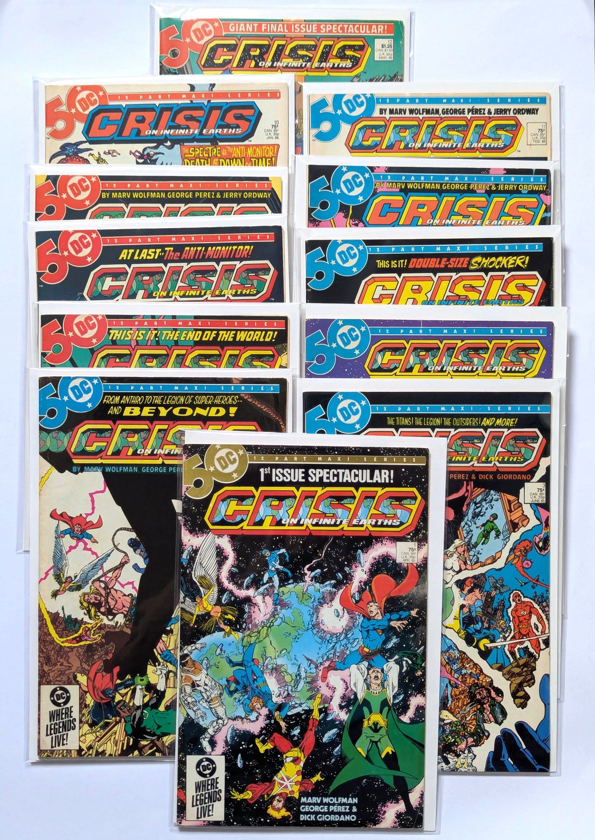 Crisis on Infinite Earths #1-12 Complete DC Comic Book Limited Series Set