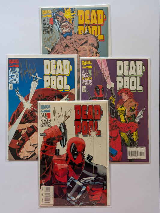 Deadpool #1-4 (1994 Limited Series) - Complete Set - Signed by Mark Waid