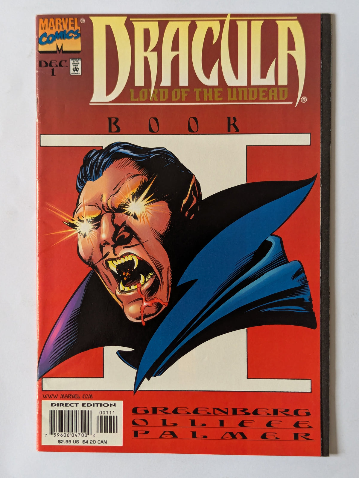 Dracula Lord of the Undead #1 Marvel Comic Book