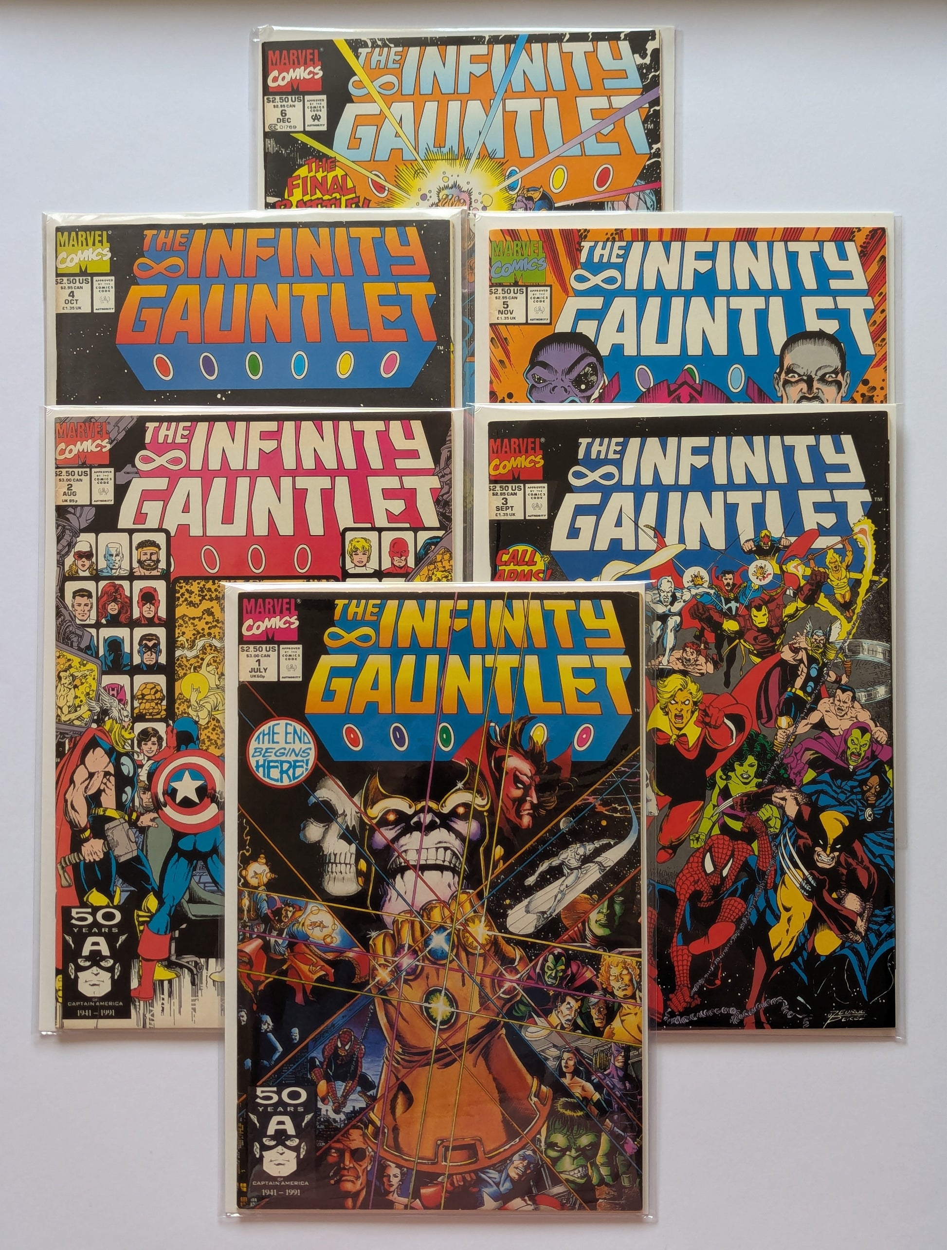 Infinity Gauntlet #1-6 Marvel Comic Book Set