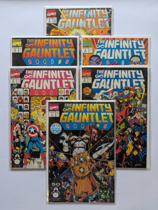Infinity Gauntlet #1-6 Limited Series Marvel Comic Books