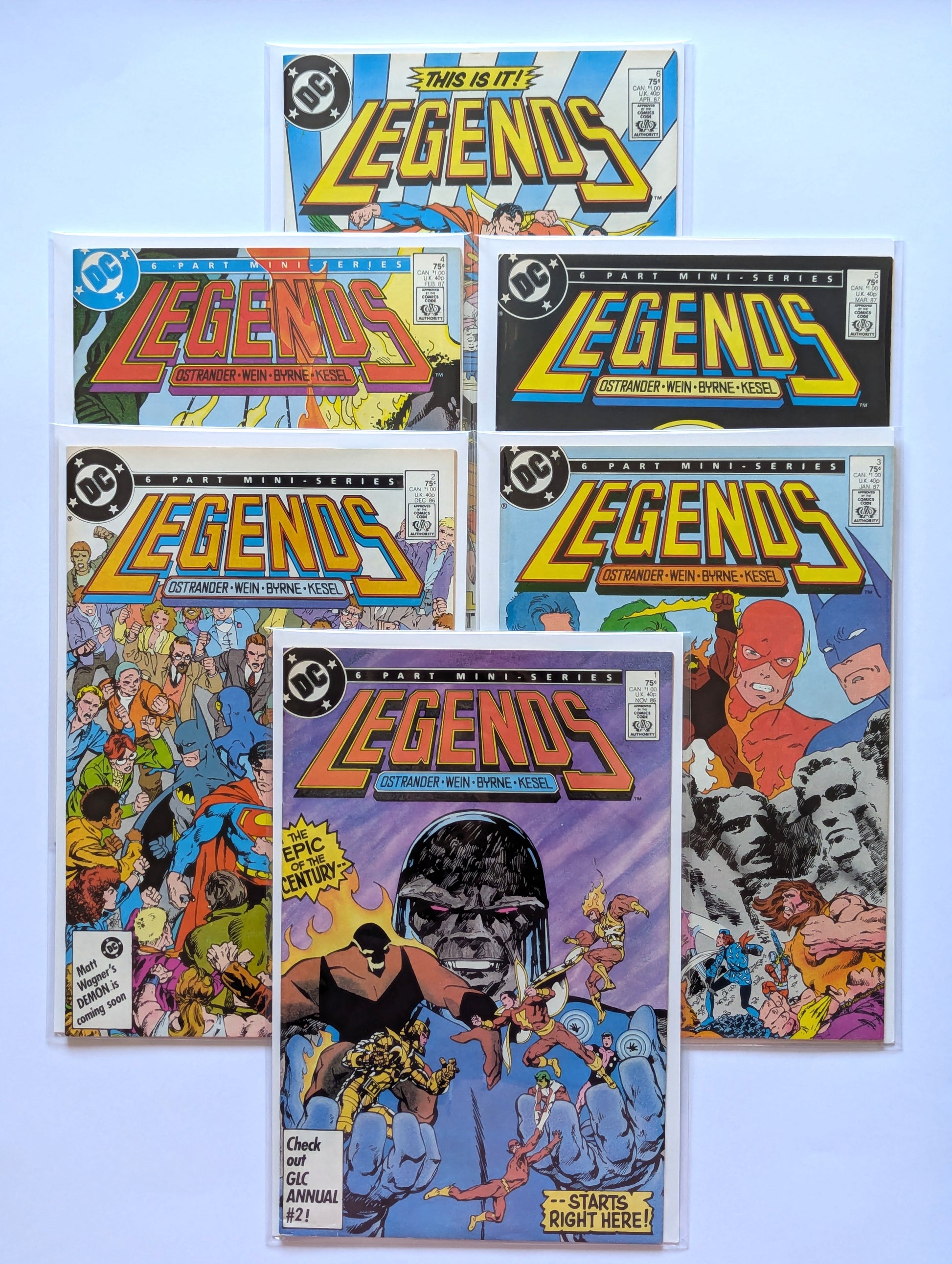 Legends #1-6 Complete DC Limited Series Comic Set