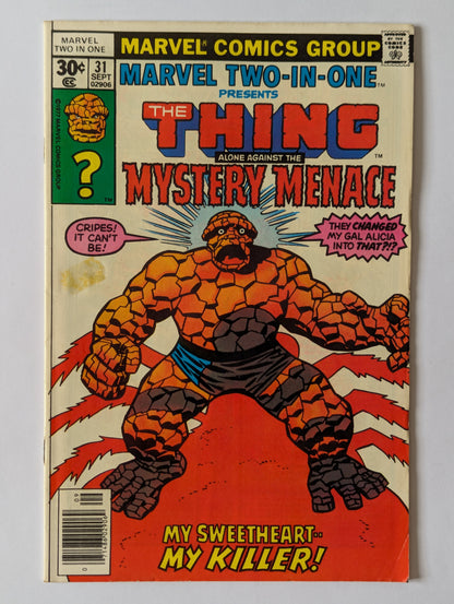 Marvel Two In One #31 Marvel Comic Book