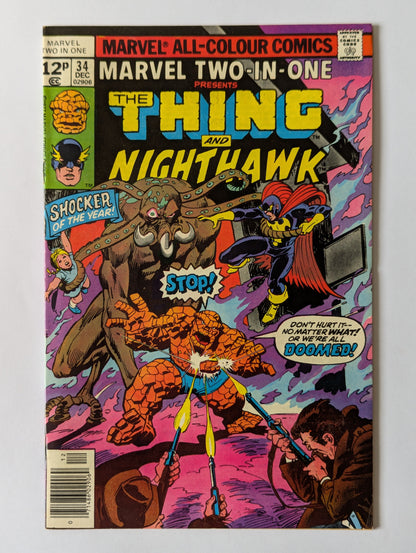 Marvel Two In One #34 Marvel Comic Book