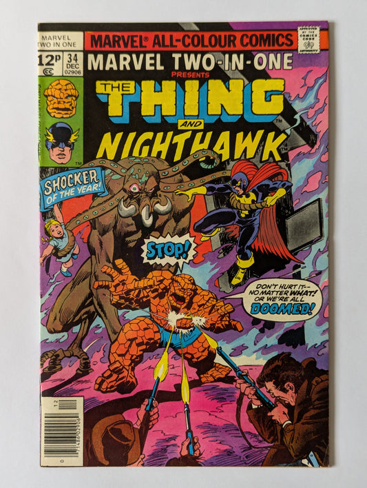 Marvel Two In One #34 Marvel Comic Book