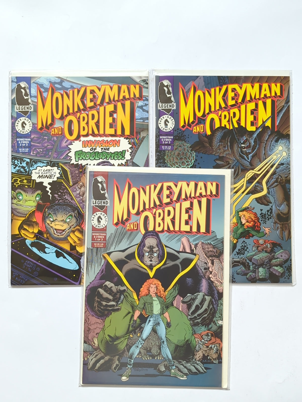 Monkeyman O'Brien #1-3 Complete Limited Series Dark Horse Comic Book Set