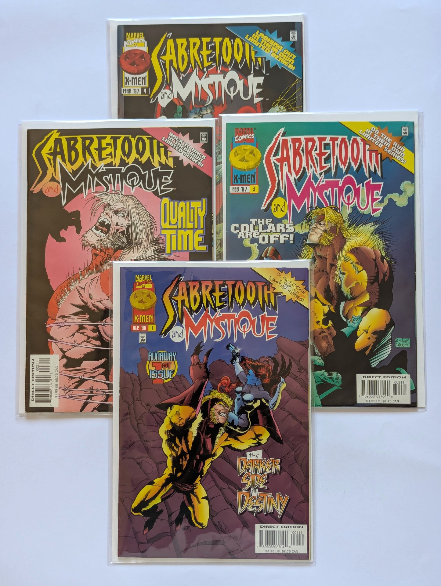 Sabretooth and Mystique #1-4 Limited Series Marvel Comic Book Set