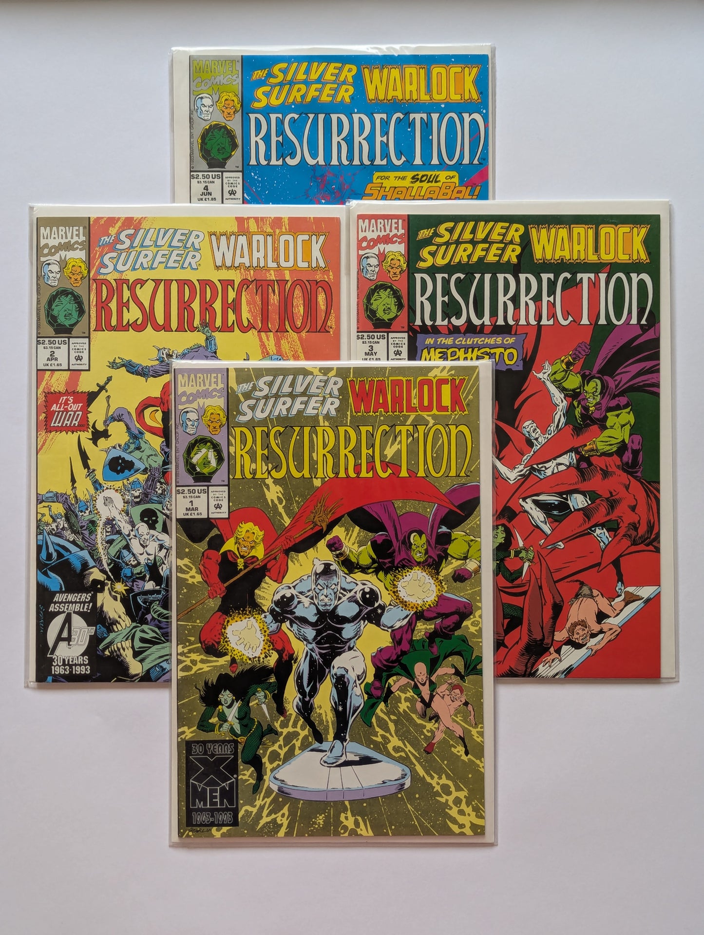 Silver Surfer Warlock Resurrection #1-4 Marvel Comic Book Set