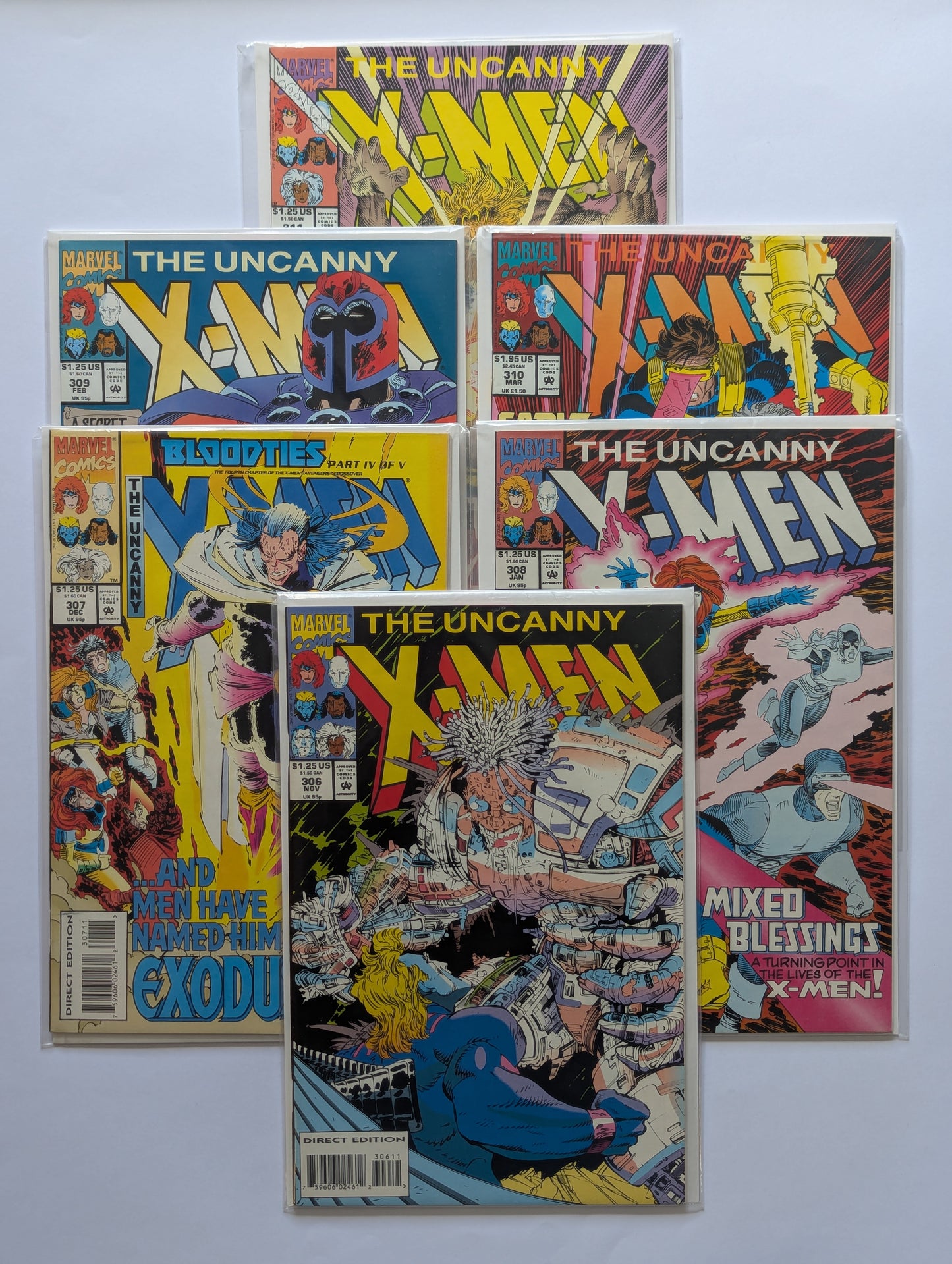 Uncanny X-Men #306-311 Marvel Comic Books