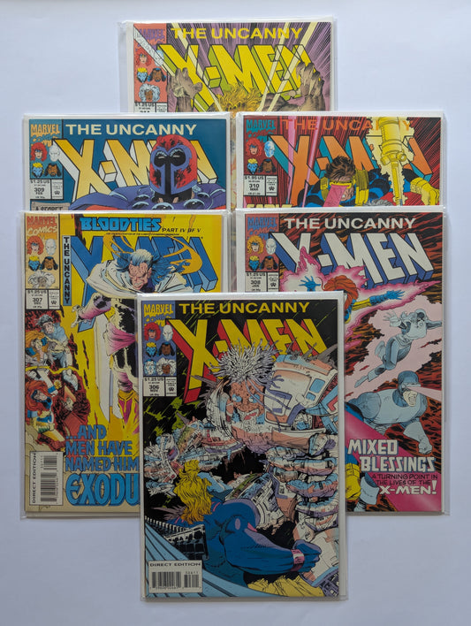 Uncanny X-Men #306-311 Marvel Comic Books