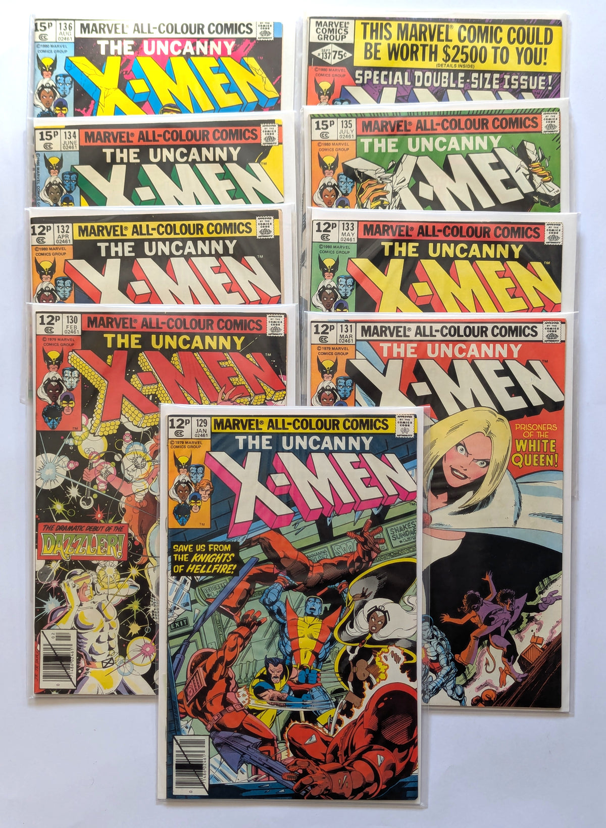 Uncanny X-Men #129-137 Limited Series Marvel Comic Book Set