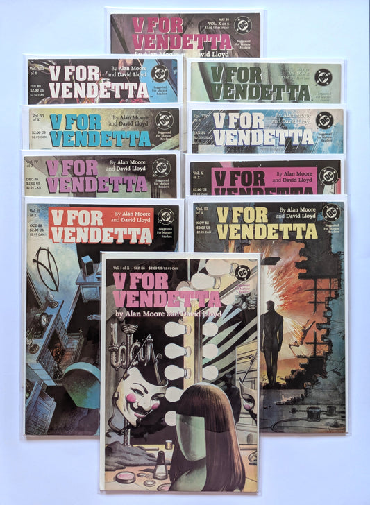 V for Vendetta #1-10 Complete DC Comic Book Series Set