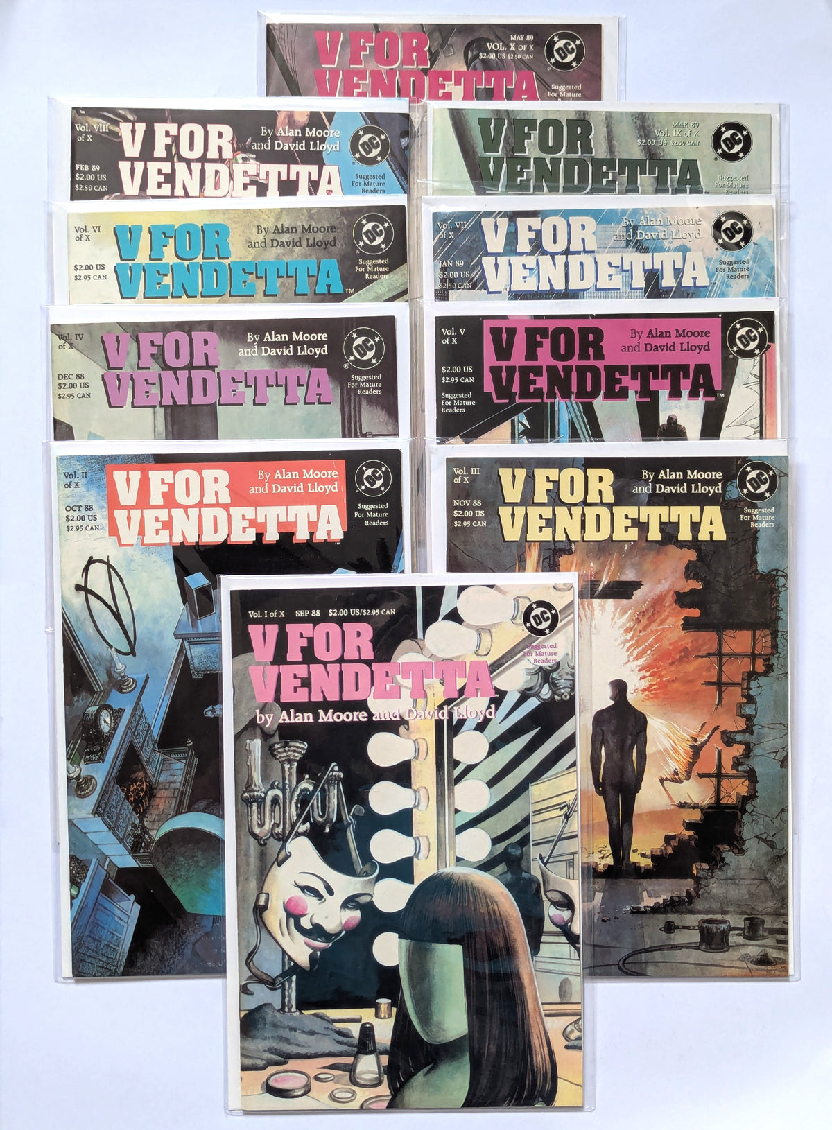 V for Vendetta #1-10 Complete DC Comic Book Limited Series Set