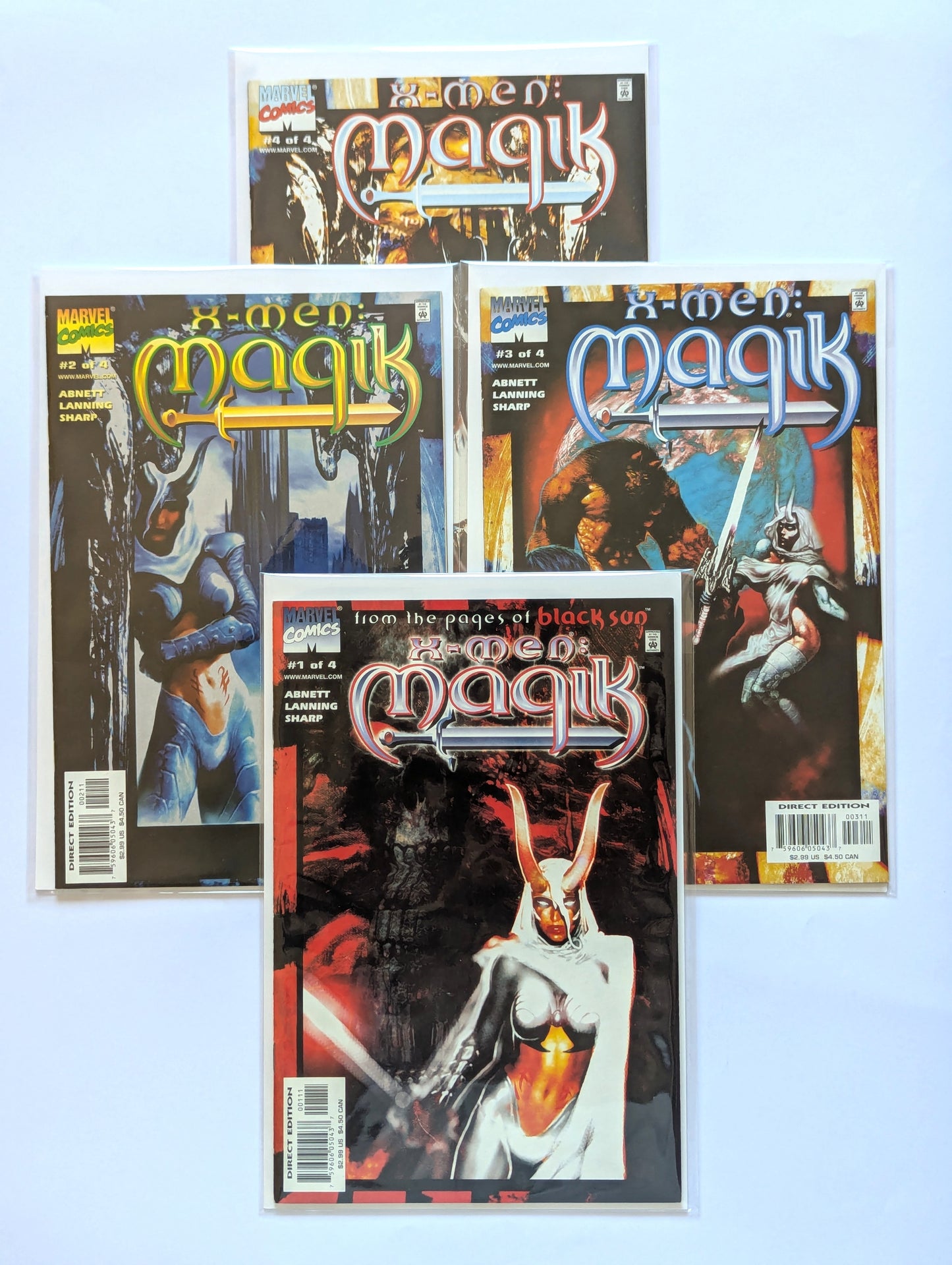 X-Men Magik #1-4 Limited Series Marvel Comic Book Set